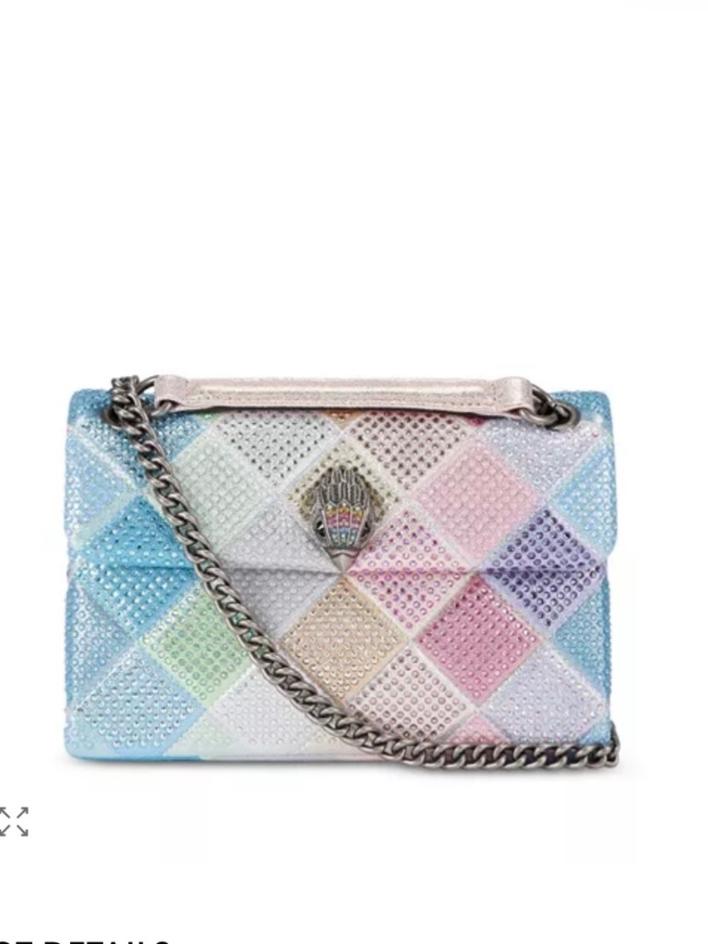 KURT GEIGER LONDON Medium Kensington Crystal Convertible in Blue Pink Multi